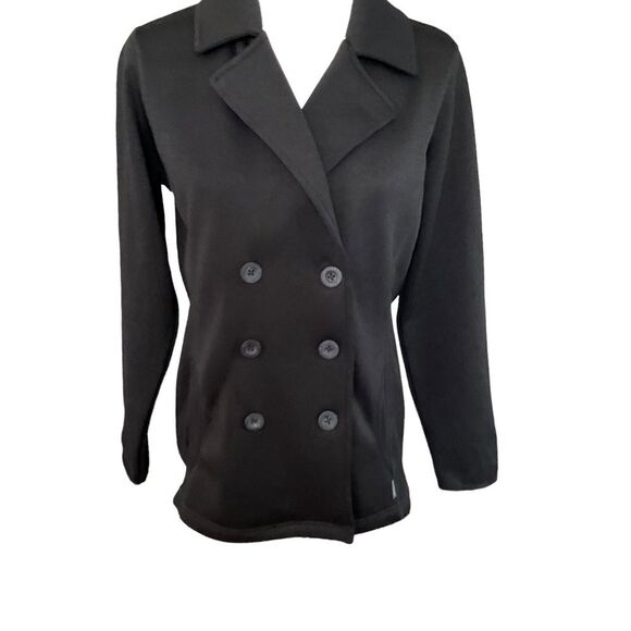 Eddie Bauer Black Double Breasted Collared Long Sleeve Sweater Size M - Picture 1 of 11